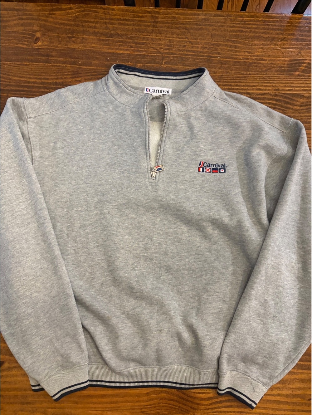 Carnival Men's Gray Half-Zip Pullover Sweatshirt XXL